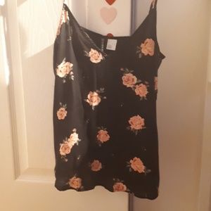 A crop tank top with roses